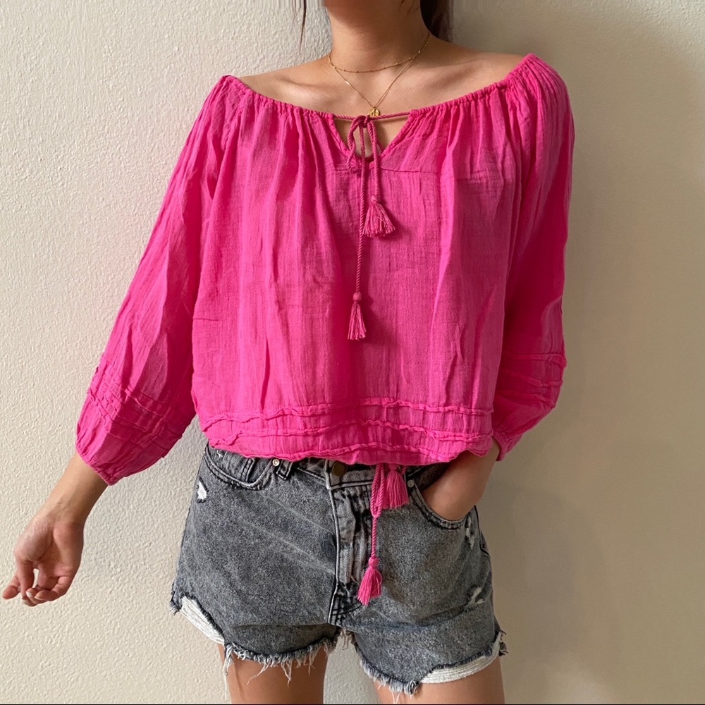 Ralph Lauren Boho Pink Blouse Top